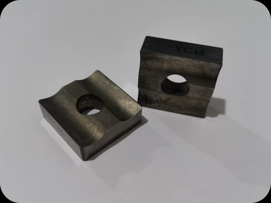 YC45 Carbide Mining Inserts ใบมีดตัด CNC สีเงินสำหรับเหล็กหล่อ